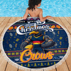 Crows Football Xmas Beach Blanket Australia AFL Mascot