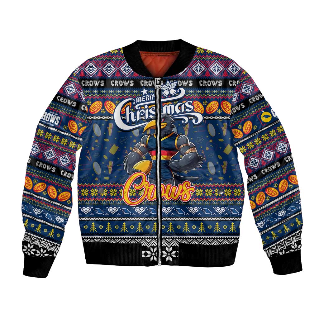 Personalized Crows Rugby Xmas Bomber Jacket Australia AFL Mascot