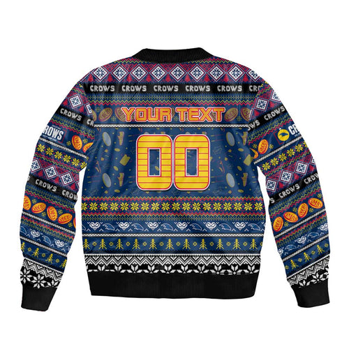 Personalized Crows Rugby Xmas Bomber Jacket Australia AFL Mascot