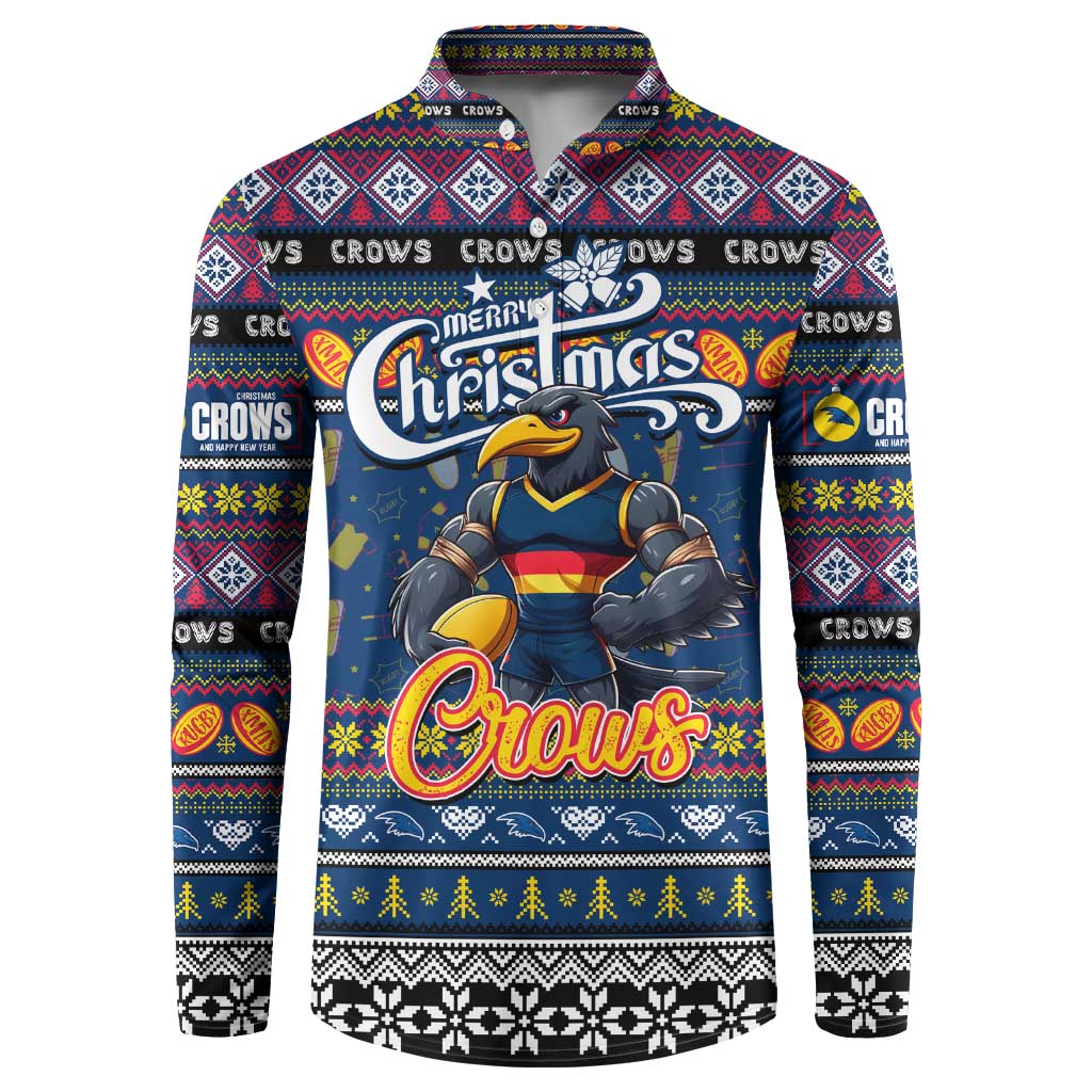 Personalized Crows Rugby Xmas Button Sweatshirt Australia AFL Mascot
