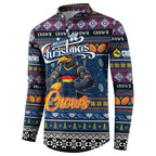 Personalized Crows Rugby Xmas Button Sweatshirt Australia AFL Mascot