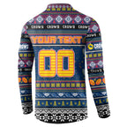 Personalized Crows Rugby Xmas Button Sweatshirt Australia AFL Mascot