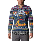 Personalized Crows Rugby Xmas Button Sweatshirt Australia AFL Mascot