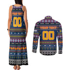 Personalized Crows Rugby Xmas Couples Matching Tank Maxi Dress and Long Sleeve Button Shirt Australia AFL Mascot