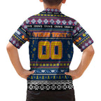 Personalized Crows Rugby Xmas Family Matching Long Sleeve Bodycon Dress and Hawaiian Shirt Australia AFL Mascot