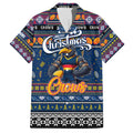 Personalized Crows Rugby Xmas Family Matching Long Sleeve Bodycon Dress and Hawaiian Shirt Australia AFL Mascot