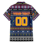 Personalized Crows Rugby Xmas Family Matching Long Sleeve Bodycon Dress and Hawaiian Shirt Australia AFL Mascot