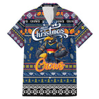 Personalized Crows Rugby Xmas Family Matching Mermaid Dress and Hawaiian Shirt Australia AFL Mascot