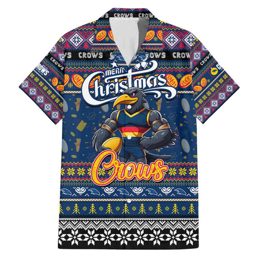 Personalized Crows Rugby Xmas Family Matching Mermaid Dress and Hawaiian Shirt Australia AFL Mascot