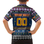 Personalized Crows Rugby Xmas Family Matching Off The Shoulder Long Sleeve Dress and Hawaiian Shirt Australia AFL Mascot