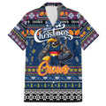 Personalized Crows Rugby Xmas Family Matching Off The Shoulder Long Sleeve Dress and Hawaiian Shirt Australia AFL Mascot