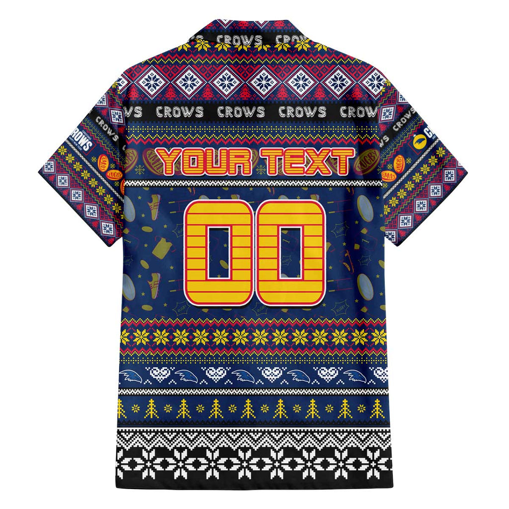Personalized Crows Rugby Xmas Family Matching Off The Shoulder Long Sleeve Dress and Hawaiian Shirt Australia AFL Mascot