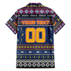 Personalized Crows Rugby Xmas Family Matching Off The Shoulder Long Sleeve Dress and Hawaiian Shirt Australia AFL Mascot