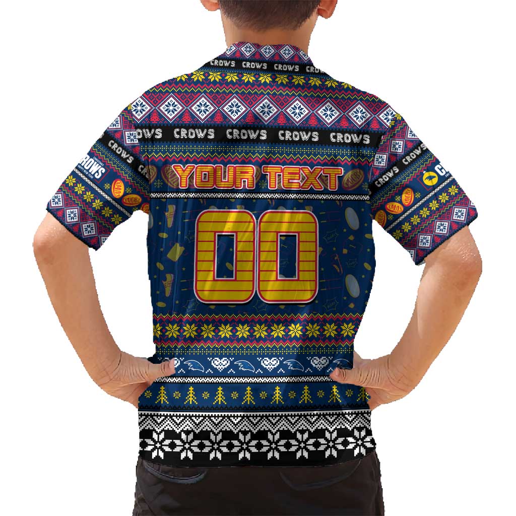 Personalized Crows Rugby Xmas Family Matching Puletasi and Hawaiian Shirt Australia AFL Mascot