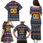 Personalized Crows Rugby Xmas Family Matching Puletasi and Hawaiian Shirt Australia AFL Mascot