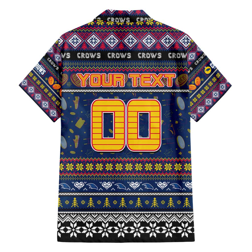 Personalized Crows Rugby Xmas Family Matching Short Sleeve Bodycon Dress and Hawaiian Shirt Australia AFL Mascot