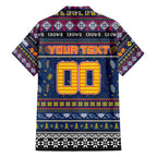 Personalized Crows Rugby Xmas Family Matching Short Sleeve Bodycon Dress and Hawaiian Shirt Australia AFL Mascot