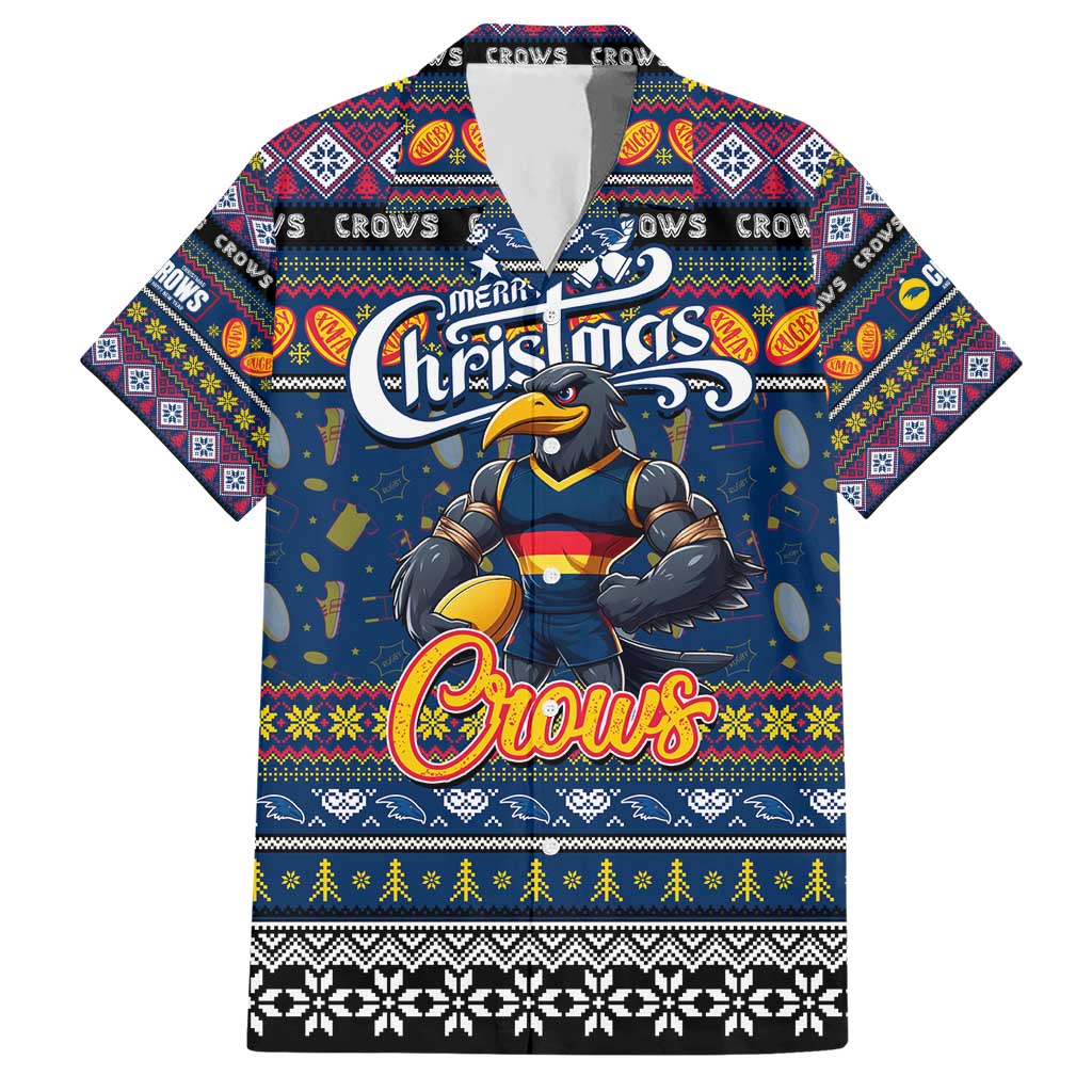 Personalized Crows Rugby Xmas Hawaiian Shirt Australia AFL Mascot