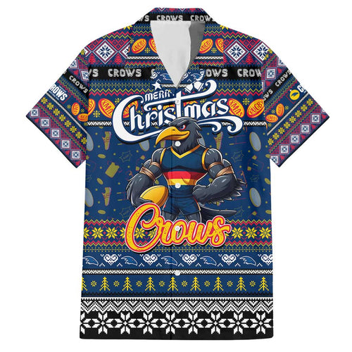 Personalized Crows Rugby Xmas Hawaiian Shirt Australia AFL Mascot
