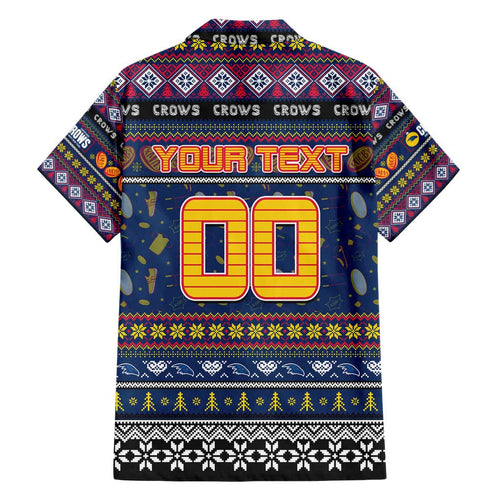 Personalized Crows Rugby Xmas Hawaiian Shirt Australia AFL Mascot