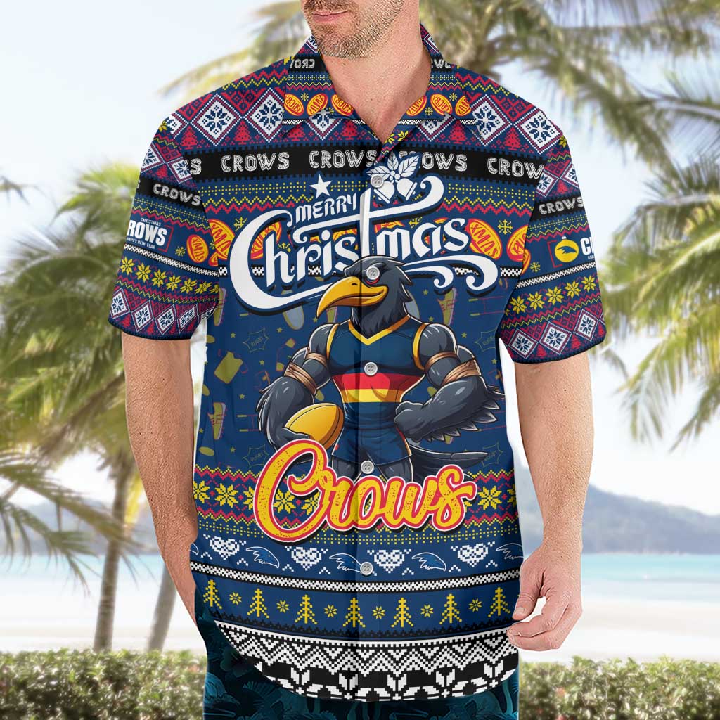 Personalized Crows Rugby Xmas Hawaiian Shirt Australia AFL Mascot