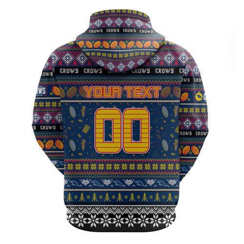 Personalized Crows Rugby Xmas Hoodie Australia AFL Mascot
