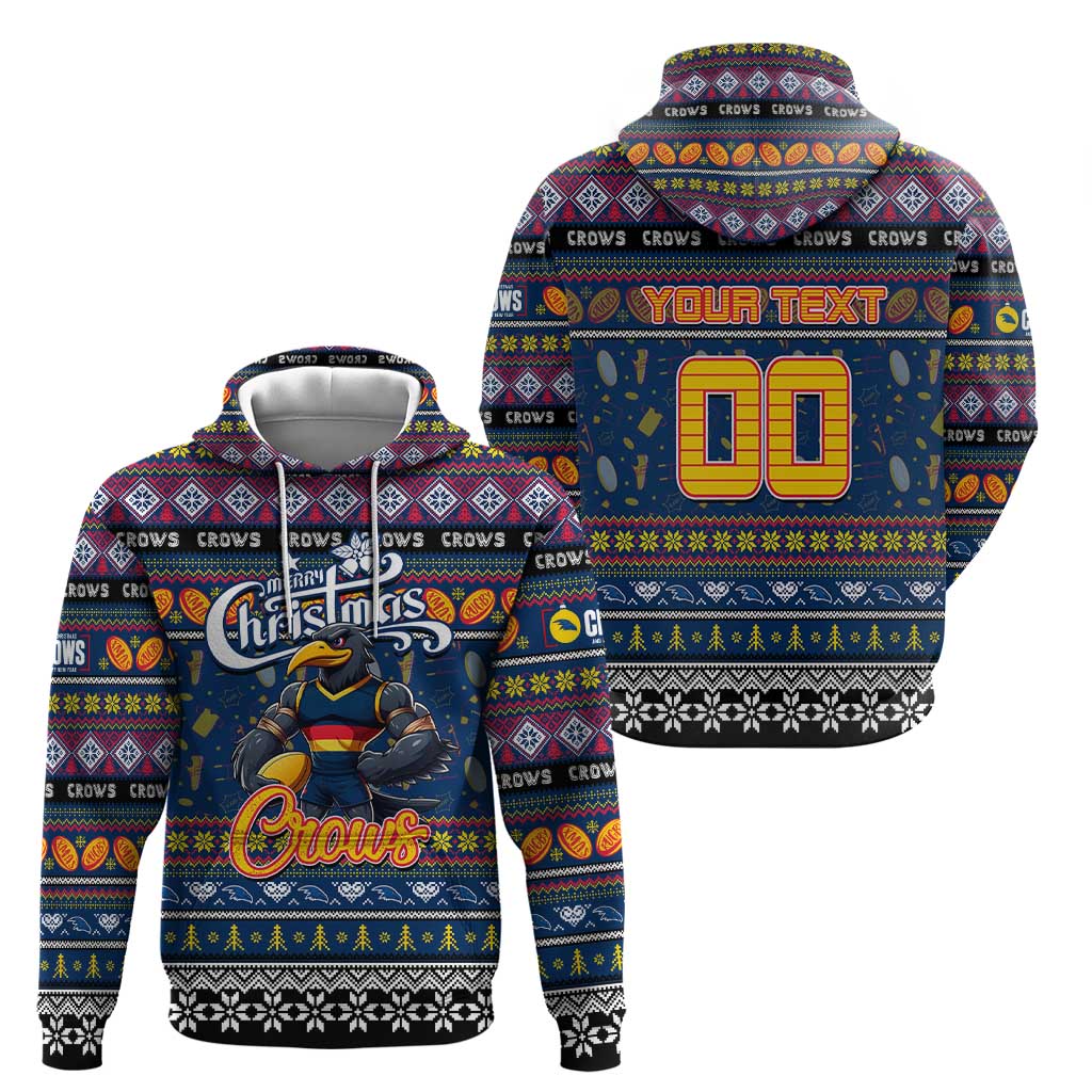 Personalized Crows Rugby Xmas Hoodie Australia AFL Mascot