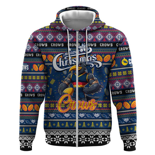 Personalized Crows Rugby Xmas Hoodie Australia AFL Mascot