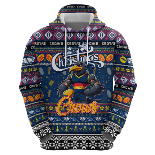 Personalized Crows Rugby Xmas Hoodie Australia AFL Mascot