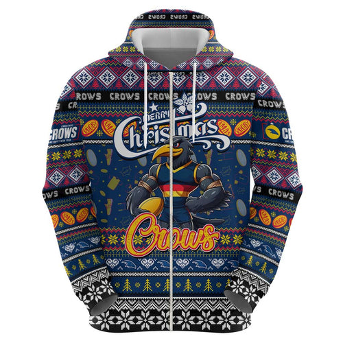 Personalized Crows Rugby Xmas Hoodie Australia AFL Mascot