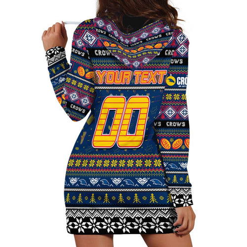 Personalized Crows Rugby Xmas Hoodie Dress Australia AFL Mascot
