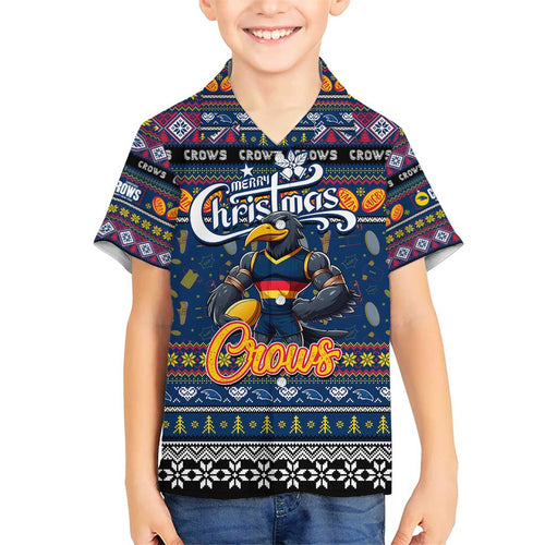 Personalized Crows Rugby Xmas Kid Hawaiian Shirt Australia AFL Mascot