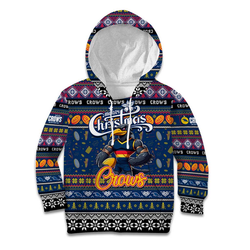 Personalized Crows Rugby Xmas Kid Hoodie Australia AFL Mascot