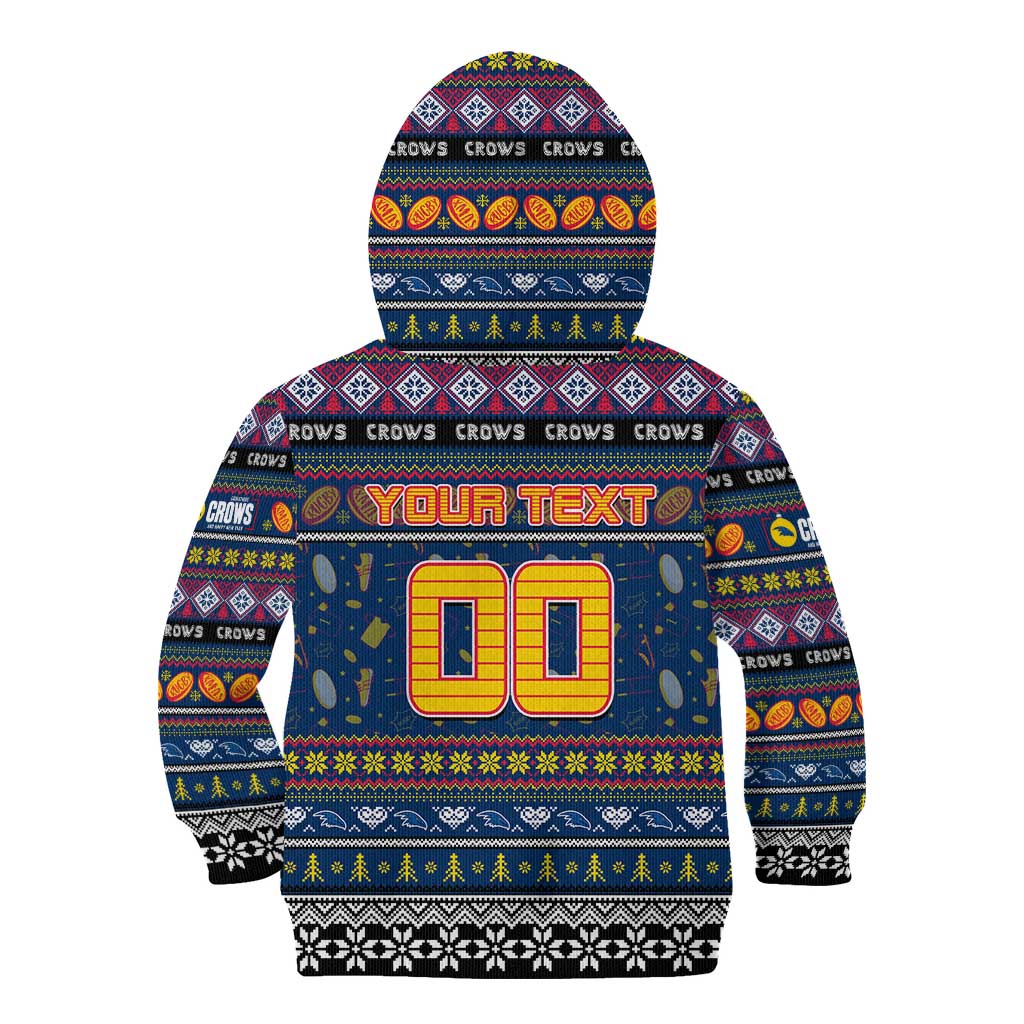 Personalized Crows Rugby Xmas Kid Hoodie Australia AFL Mascot
