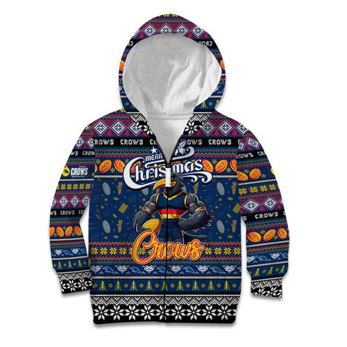 Personalized Crows Rugby Xmas Kid Hoodie Australia AFL Mascot