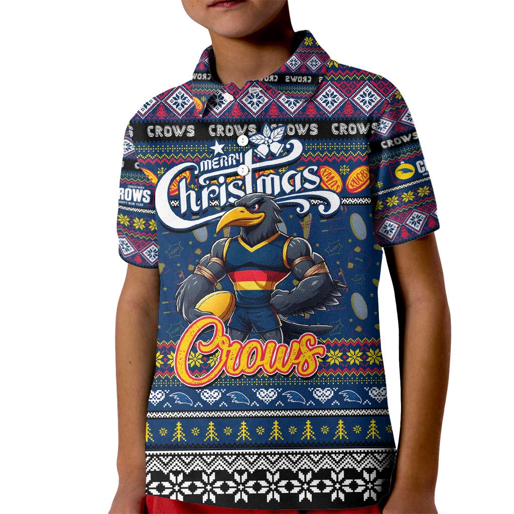 Personalized Crows Rugby Xmas Kid Polo Shirt Australia AFL Mascot