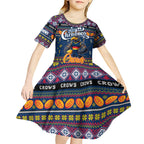 Personalized Crows Rugby Xmas Kid Short Sleeve Dress Australia AFL Mascot
