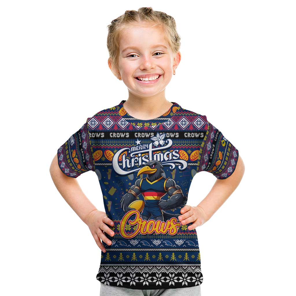 Personalized Crows Rugby Xmas Kid T Shirt Australia AFL Mascot