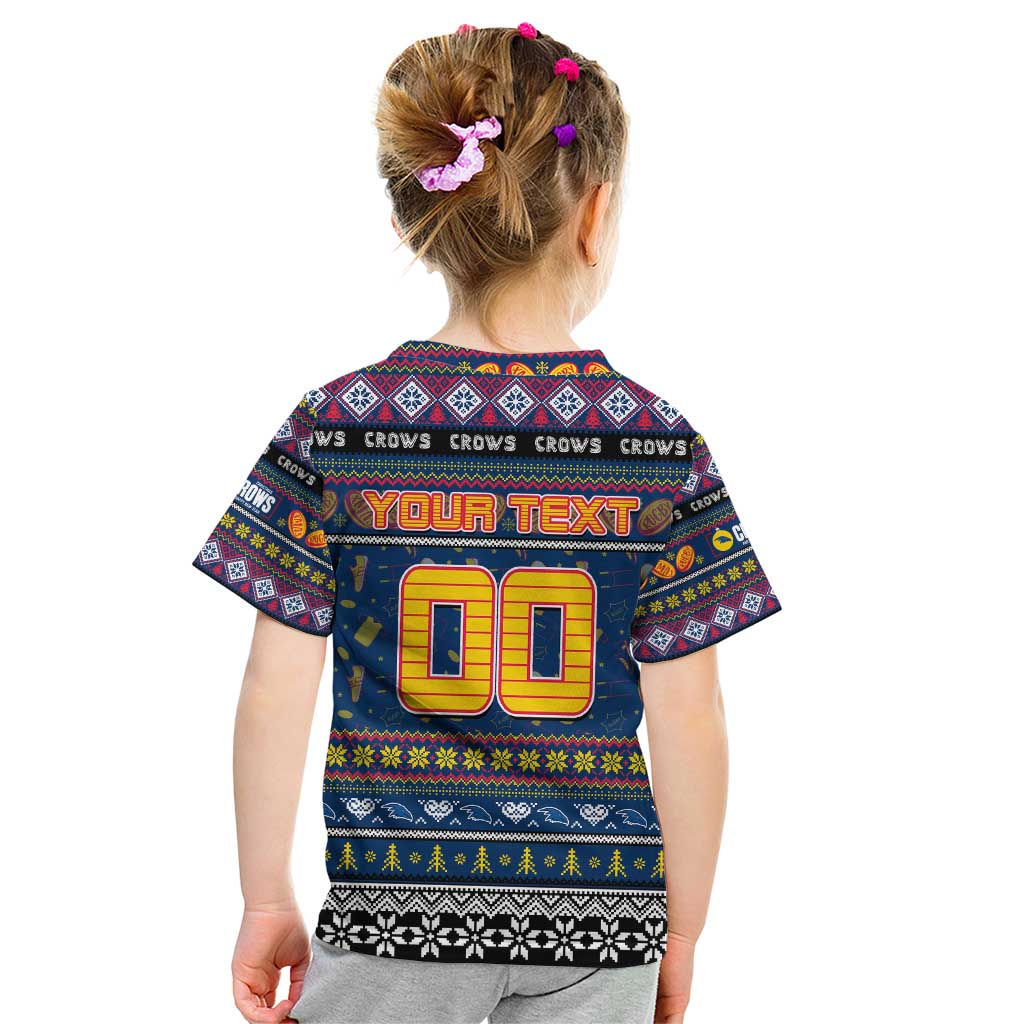 Personalized Crows Rugby Xmas Kid T Shirt Australia AFL Mascot
