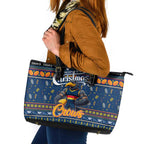 Crows Football Xmas Leather Tote Bag Australia AFL Mascot