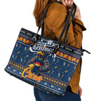 Crows Football Xmas Leather Tote Bag Australia AFL Mascot