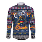 Personalized Crows Rugby Xmas Long Sleeve Button Shirt Australia AFL Mascot