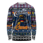 Personalized Crows Rugby Xmas Long Sleeve Shirt Australia AFL Mascot