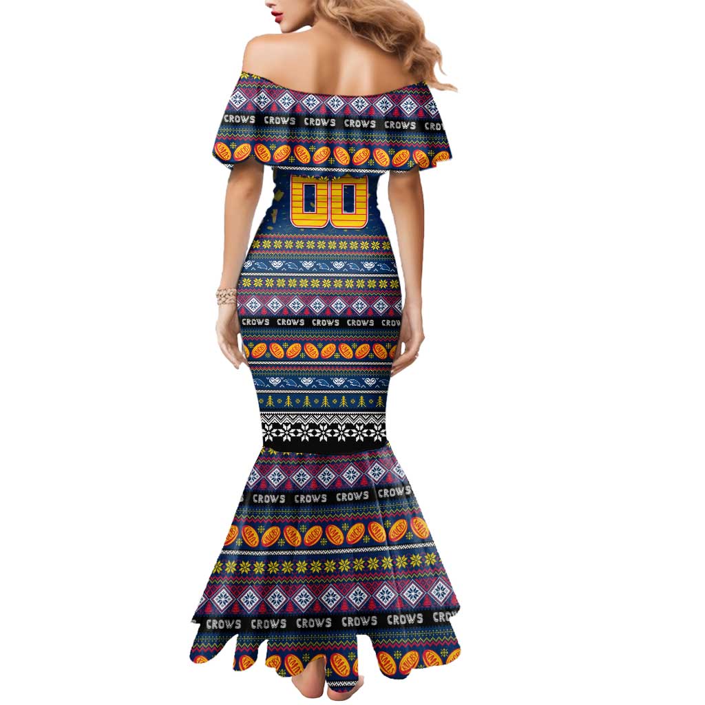 Personalized Crows Rugby Xmas Mermaid Dress Australia AFL Mascot