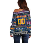 Personalized Crows Rugby Xmas Off Shoulder Sweater Australia AFL Mascot