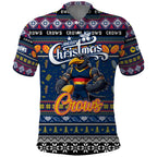 Personalized Crows Rugby Xmas Polo Shirt Australia AFL Mascot