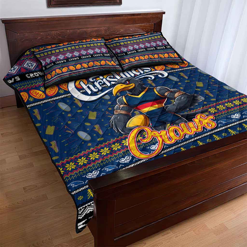 Crows Football Xmas Quilt Bed Set Australia AFL Mascot