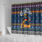 Crows Football Xmas Shower Curtain Australia AFL Mascot