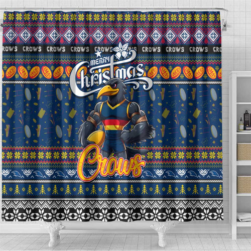 Crows Football Xmas Shower Curtain Australia AFL Mascot
