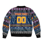 Personalized Crows Rugby Xmas Sleeve Zip Bomber Jacket Australia AFL Mascot